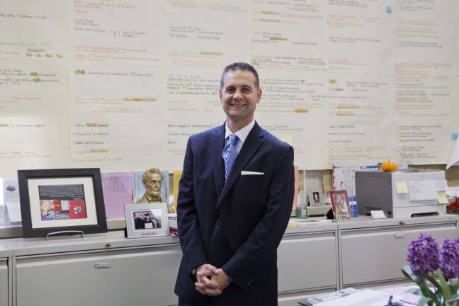 Dimitres Pantelidis, the principal of P.S. 171, has brought success to the school by combining data analysis with one-on-one attention. Photo by Mary Newman.