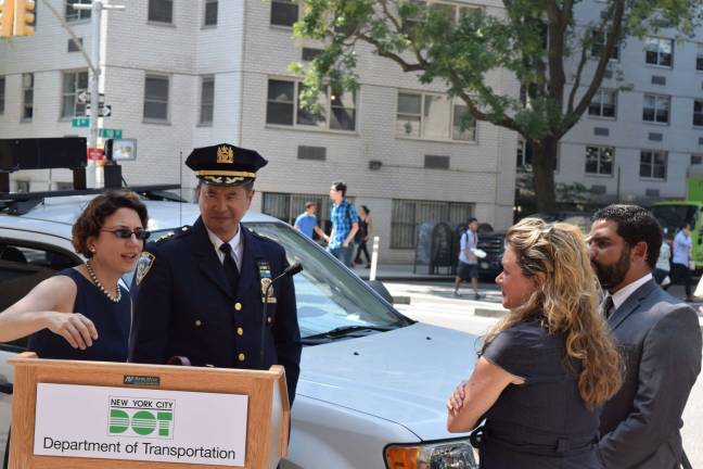 DOT Commissioner Polly Trottenberg, left, with NYPD Chief of Transportation Thomas Chan. Photo by Madison Collins