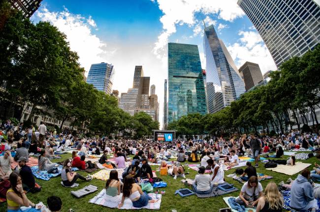 Last summer’s opening night of Bryant Park Movie Nights.