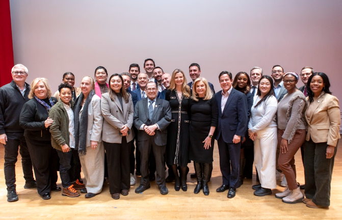 It was a Manhattan political hall of fame as the heavy hitters all turned out for the swearing in ceremony of new city council member Virginia Maloney (center in black). To her right in the photo is her mom, longtime east side Congressman Carolyn Maloney and to her left in the photo is Congressman Jerry Nadler.