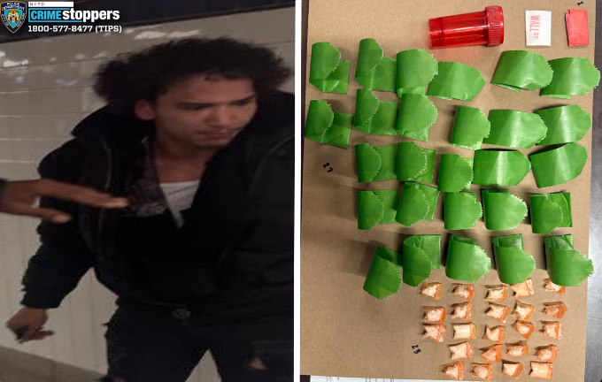 Left: Wanted for assault in Canal Street subway station; Right: Crack from recent Washingon Square Park arrest.