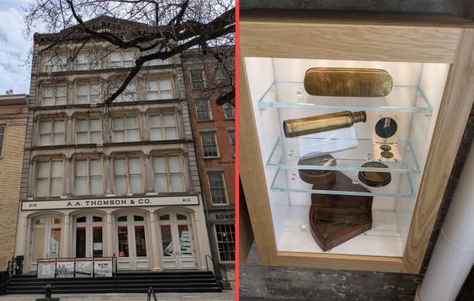 Welcome to Maritime City! The A.A. Thomson &amp; Co building, outside and in, March 12, 2025.