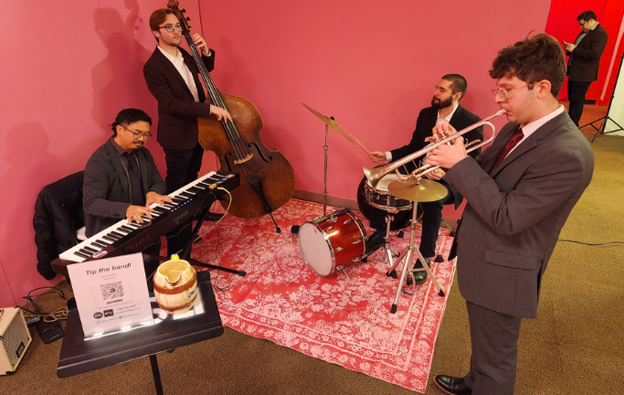 The Dennis Baciuc Jazz Quartet entertained guests on opening night.