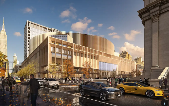 Halmar was picked up to be the master developer and its plan leaves Madison Square Garden atop Penn Station. The rendering above was from an earlier redesign plan released by the developer. No new renderings were released in conjunction with the announcement on May 20.