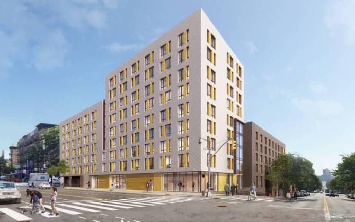 Two Community Board 9 members believe that they have been ousted by Borough President Mark Levine for their opposition to two proposed housing projects, including one at 1727 Amsterdam Ave (rendered above).
