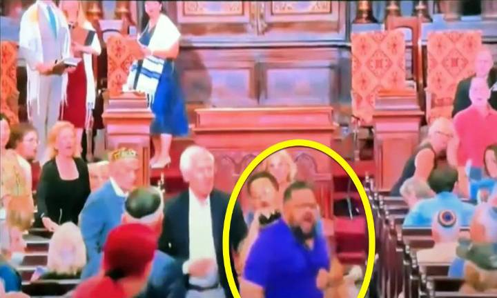 Central Synagogue attacker Larry Monte, circled, has been indicted on multiple hate crimes.