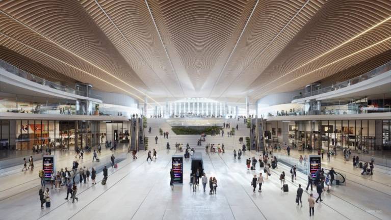 An open, brighter Penn Stattion with high ceilings and a grand entrance would attract luxury retailers, under a public/private partnership being proposed by the North American subsidiary of ASTM, an Italian construction giant. Photo: ASTM Group