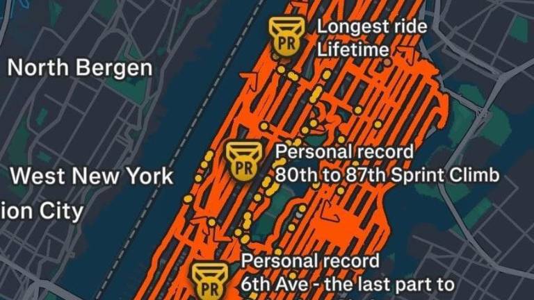 As evidence, the anonymous biker posted a map of his route, created using the exercise app Strava, which shows the 305-mile entirely in Manhattan journey over a five-day period.