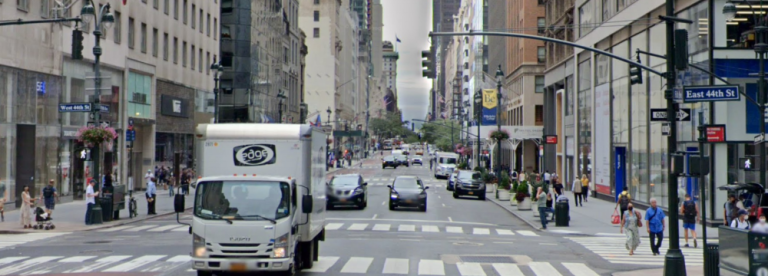 E. 44th St. &amp; Fifth Ave., the intersection where Hamza Salman slammed his BMW into a taxi–at 99 m.p.h.–on Oct. 22, 2022. On Jan. 24, 2024, Manhattan D.A. Alvin Bragg said that Salman had pled guilty to assault.