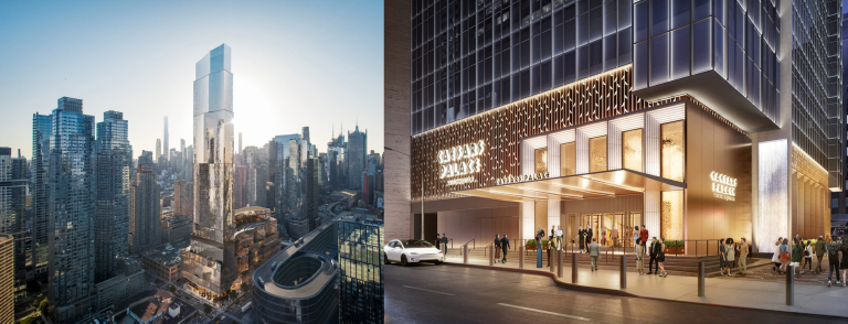 Two West Side casino proposals, The Avenir (left) and Caesars Palace Times Square (right), have been voted down.