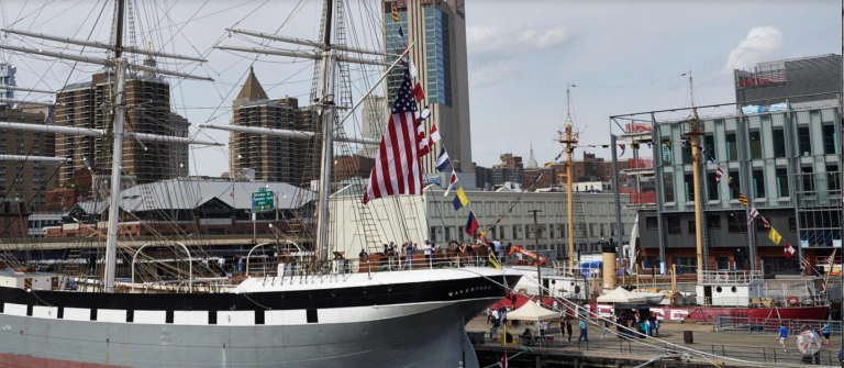 South Street Seaport Museum is home to a fleet of historic ships, including the 1885 tall ship <i>Wavertree</i>, the 1885 schooner <i>Pioneer,</i> the 1908 lightship <i>Ambrose</i>, and the 1930 tugboat <i>W.O. Decker</i>. Visitors are welcome to board and experience each vessel’s unique contribution to New York’s rich maritime history.