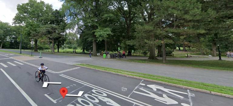 Roadway on West Drive near West 84th Street where Rich O’Brien, a steamfitteron on his way to work on the morning of Sept. 23 was struck by a speeding pedal biker. He died four days later.