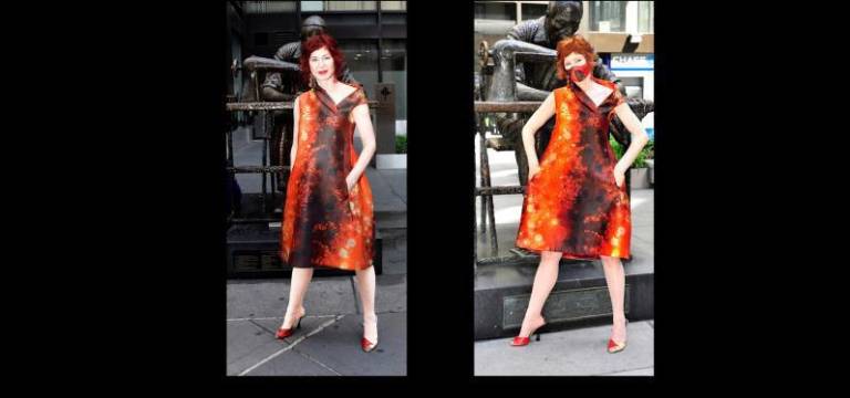 Karen Rempel &amp; the Garment Worker. 2025 (left) &amp; 2020.