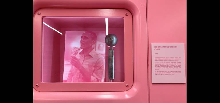 Ice-cream-scoopin’ prez revealed at the Museum of Ice Cream.