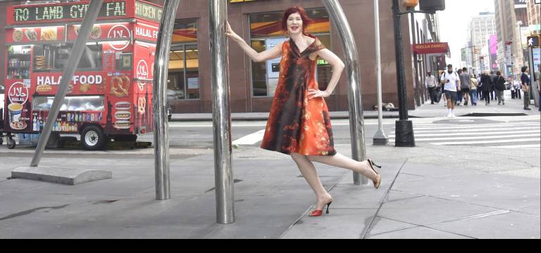 Karen Rempel displays her sculptural shoes.