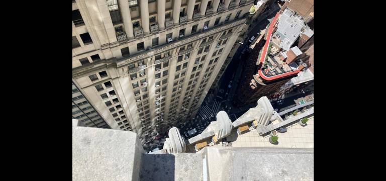 Looking down on “The Chiefs,” Titans of Finance, from upper floor apartment. Don’t get dizzy!