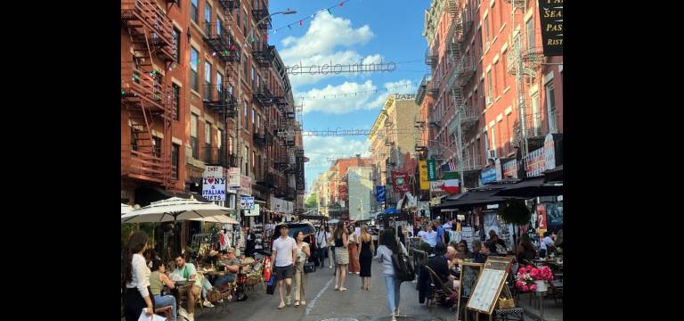 Little Italy’s iconic Mulberry Street is not far from the small Elizabeth Street Garden that is at the center of a prolonged battle pitting the city and affordable-housing advocates against local activists who are fighting to keep the small park as open green space.