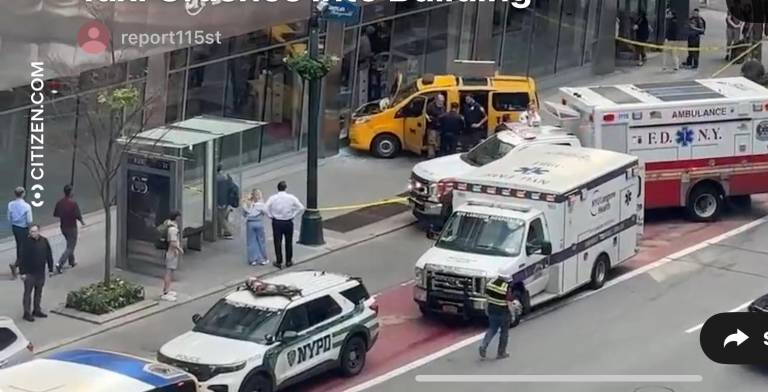A yellow cab being driven by a 70-year-old driver crashed into the front of the Duane Reade store at 711 Third Ave. after being involved in a collision with another vehicle in mid-afternoon on June 2.