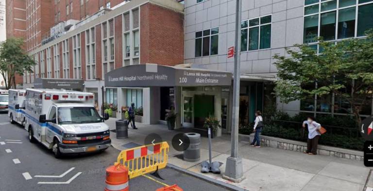 The exterior of Lenox Hill Hospital. Photo credit: Google Street View.