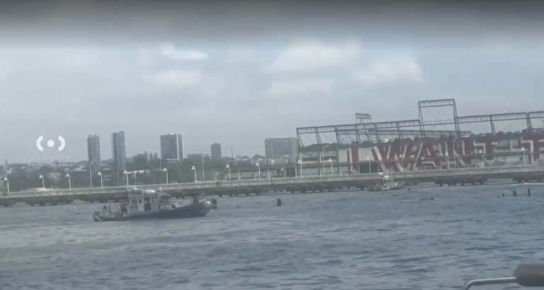 First responders search the Hudson River for missing woman off Pier 34 on July 15.