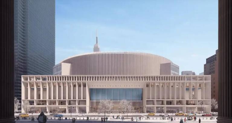 One early rendering by ASTM featured a grand entrance on Eighth Ave, with Madison Square Garden remaining atop the terminal. Amtrac imposed a blackout on releasing any new information before bids are submitted on May 4.