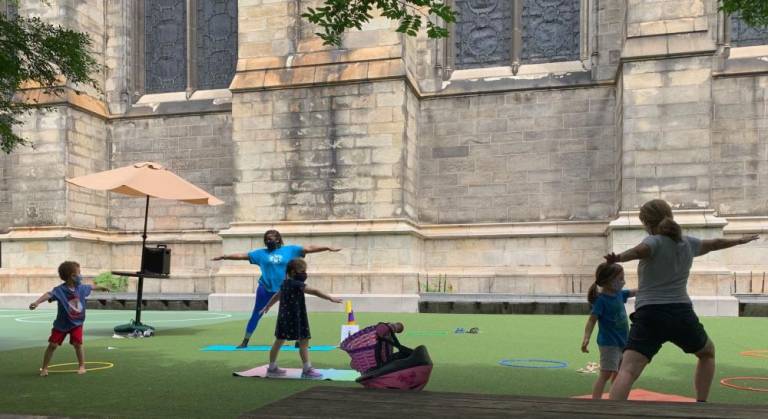 All sports activities have been moved outside — the Cathedral owns expansive grounds — and will remain there during the summer sessions. Photo courtesy of the Cathedral of St. John the Divine Archives