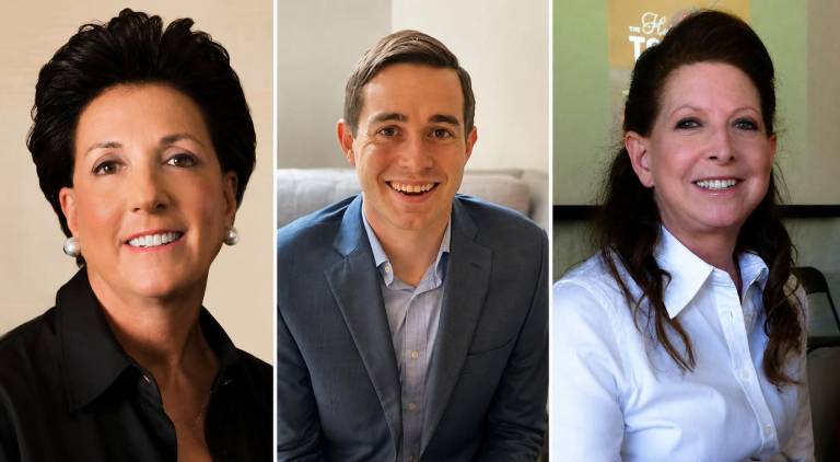 Jane Goldman (left), Steven Gurney-Goldman (center) and Amy Goldman Fowler. Steven and Amy have filed lawsuits and Surrogate’s Court petitions challenging the administration of Lillian Goldman’s estate and the governance of family-owned real estate companies. Jane has denied wrongdoing through court filings and her attorneys.