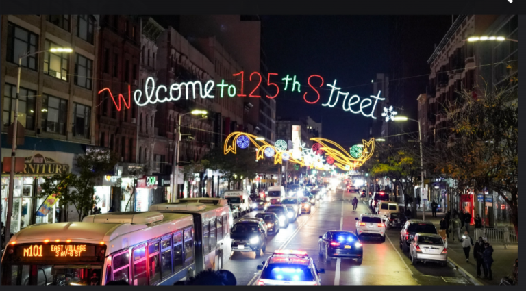 Harlem Lights Holiday Festival, which is celebrating its 30th anniversary this Turns 125th Street in a holiday celebration every year that kicks off Nov. 14th a floats that form a parade of lights. Photo: 125th Street Business Improvement District