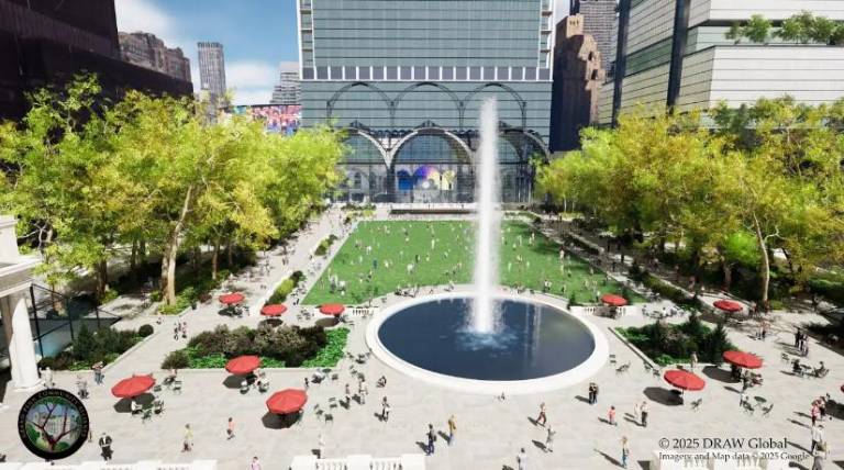 The Grand Penn Alliance, headed by a Trump ally, proposes moving Madison Square Garden across the street to a lot where the Peninsula Hotel once stood and creating a classical architecture look to the nation’s busiest rail hub.