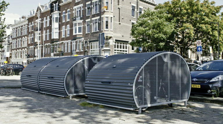Storage units where bikes will be held. Each unit will hold several bikes.