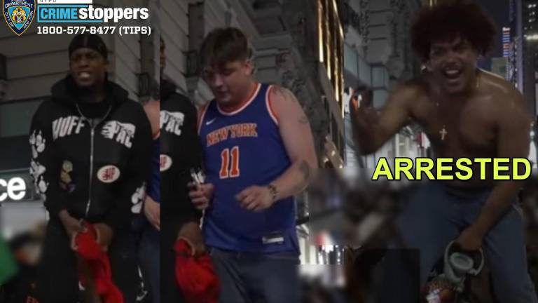 Knicks Mayhem: three males wanted for “criminal mischief,” June 11.