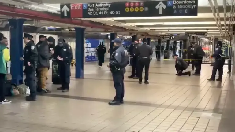 Police recovered a single 9 mm shell casing after a shot was fired that sent people running on the mezzanine level of the Port Authority subway stop at 8th Ave. and 42nd St. on the evening of Dec. 1. But the DAs office released the prime suspect when they said video evidence did not support charges.
