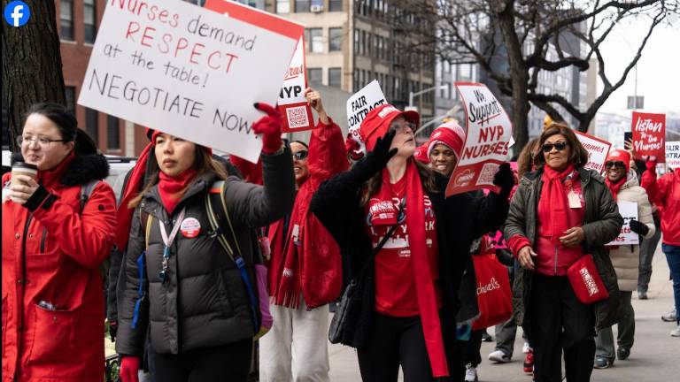 An estimated 15,000 nurses went on strike at several hospitals owned by the Mount Sinai and NewYork-Presbyterian hospital systems in Manhattan and Montefiore Hospital in the Bronx.