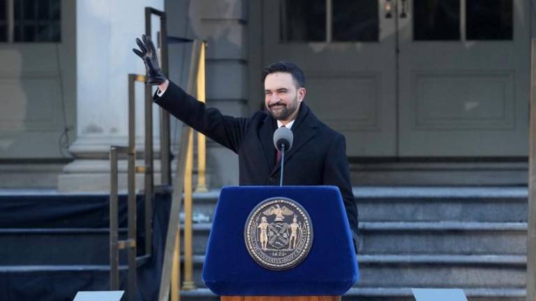 Mayor Mamdani, seen here on Inauguration Day, is trying to get a deferment on mandated class size reduction as he wrestles with a massive budge deficit.
