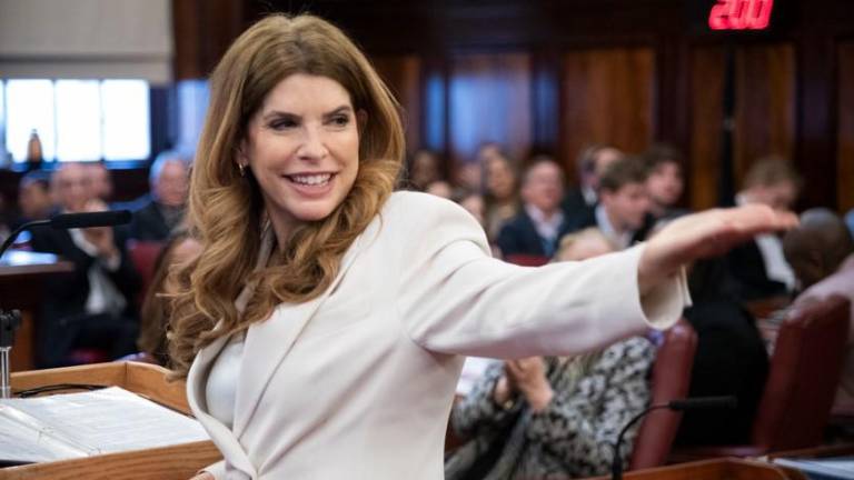 Julie Menin thanks supporters who unanimously elected her speaker of the council on Jan. 7