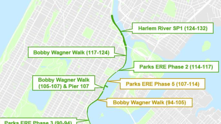 Restoring a stretch of the East River Esplanade between E. 94th St. and E. 105th St. will now cost “well over $500 million,” city officials say. A source of funding has yet to be secured.