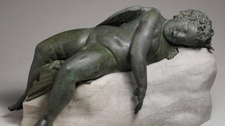Bronze statue of Eros sleeping, Greece c. 3rd to 2nd century BCE.