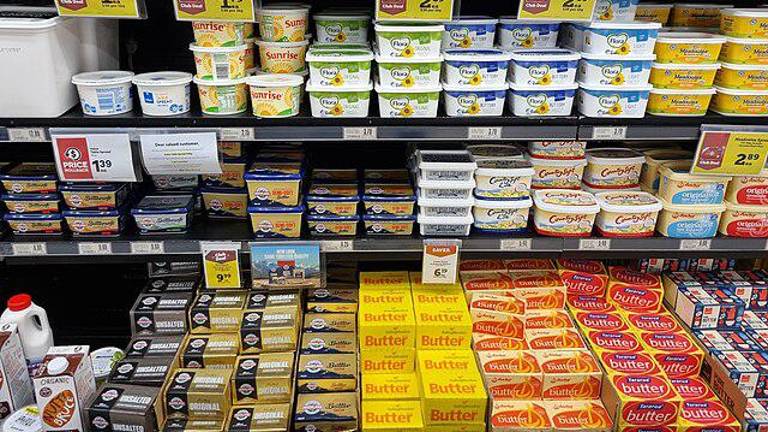 Butter and margarine for sale in a supermarket. The FDA has ended the war on saturated fats, leaving some experts flummoxed.
