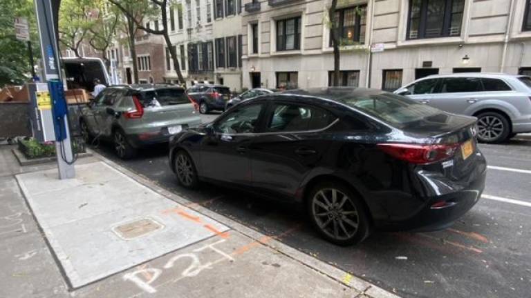 One vehicle can be seen charging, however the car behind it is not. Photo: Tom Goodman.