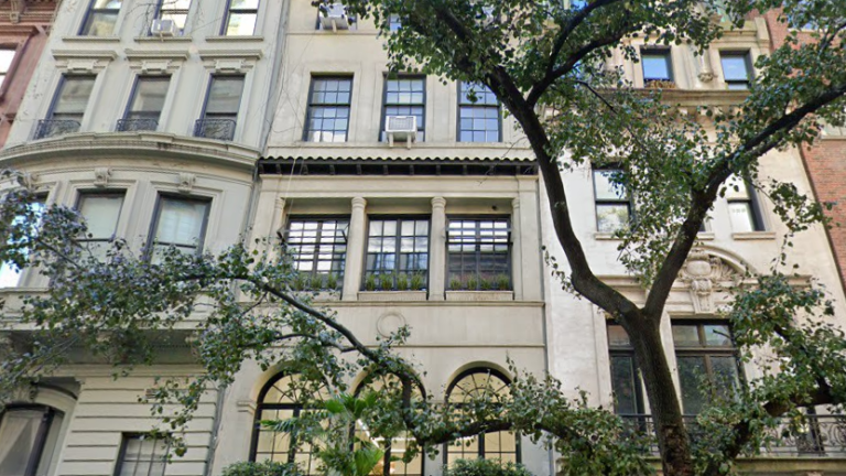 An exterior view of the Lenox Hill townhouse on East 66th Street.