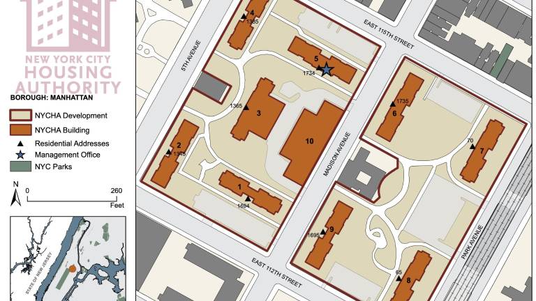 Taft Houses in East Harlem, a NYCHA complex included in D.A. Bragg’s indictment.
