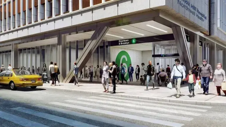 A rendering of the planned $2 billion overhaul of Lenox Hill Hospital, which was approved by city officials this summer. A local advocacy group is now suing them, alleging zoning violations.