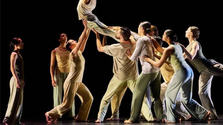 Dancers perform in “Mazurkas,” a dance routine from the late Mexican-American dancer José Limón which he said drew inspiration from the Polish people after World War II.
