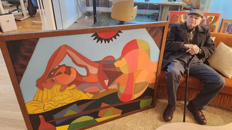 Benjamin Feldshuh, 88 years old, picked up a paint brush again when he quit his job as a top psychiatrist at NYU. His abstractionist and cubist paintings will have their first public exhibition at the loft space Sixth Floor on Feb. 19.