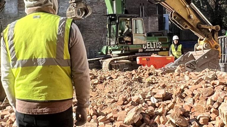 Demolition at the site of a future luxury tower on E. 80th St. seemed to be nearing completion on Thursday, Jan. 22.