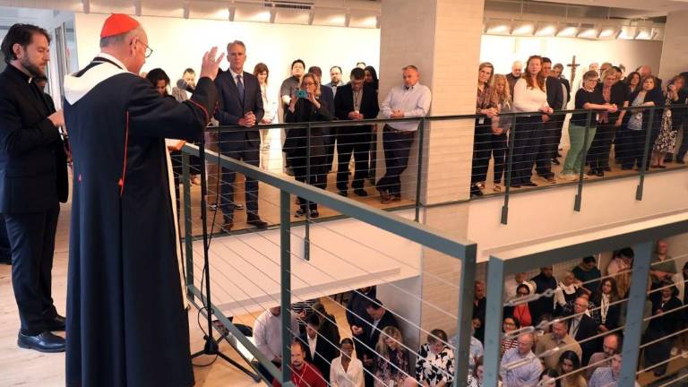 Cardinal Timothy Dolan blessed the new rental space of the Archdiocese HQ after it was forced to move following sale of its 1st Ave. HQ earlier this year. The archdiocese said proceeds from the sale will be deposited in a fund to pay victims-survivors of past sex abuse.