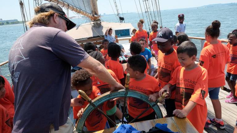 Harbor Camp provides a first-hand opportunity for children to learn about sailing.