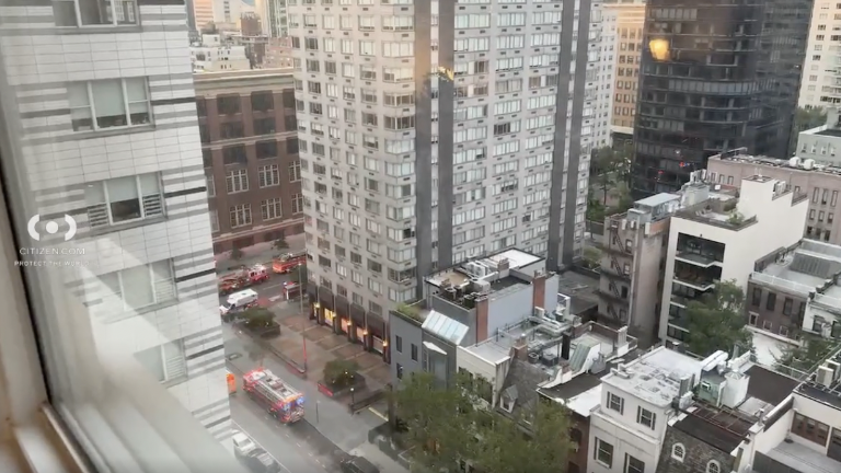 The Julia Richman school complex (red brick building, left rear), which sits at 317 E. 67th Street in Lenox Hill, hosts six schools, one of which felt the brunt of a fire that erupted in the early morning of July 23.